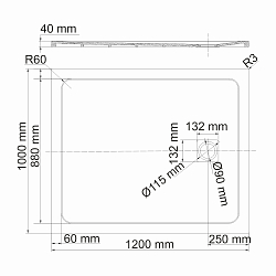 Фото Поддон для душа Wasserkraft Rhin 44T10 120x100