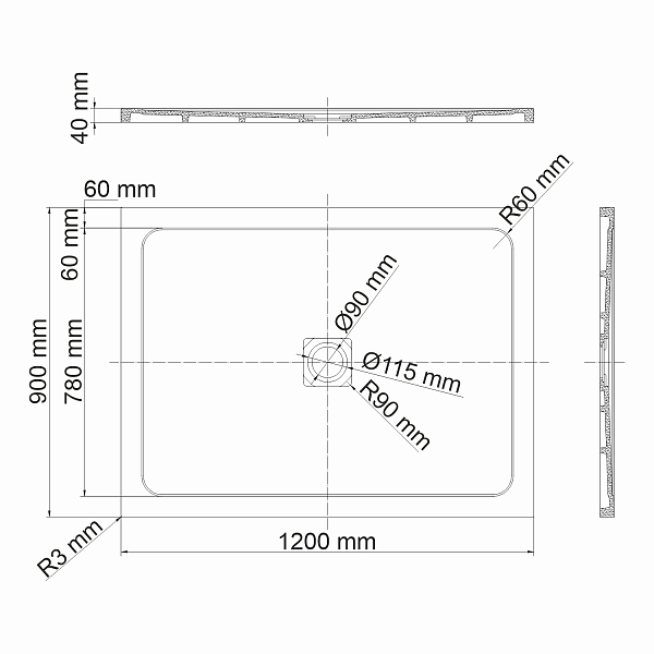 Поддон для душа Wasserkraft Dinkel 58T07 120x90 , изображение 2