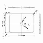 Поддон для душа Wasserkraft Dinkel 58T07 120x90 , изображение 2