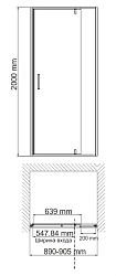 Фото Душевая дверь в нишу Wasserkraft Aisch 55P04 80 см
