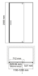 Фото Душевая дверь в нишу Wasserkraft Aisch 55P05 120 см