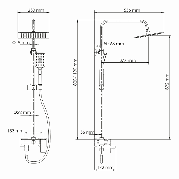 Душевая стойка Wasserkraft A27701 , изображение 2