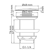 Донный клапан для раковины Wasserkraft A247 , изображение 2