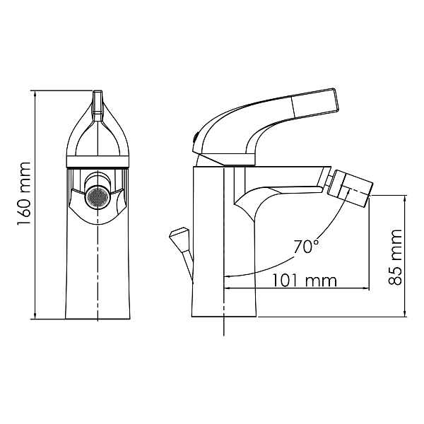 Смеситель Wasserkraft Sauer 7106 для биде , изображение 2