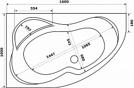 Акриловая ванна Azario Микона 160х100 L , изображение 3