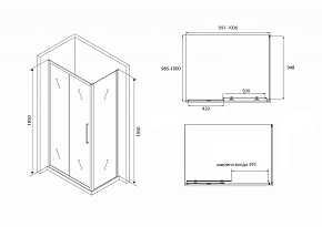 Фото Душевой уголок Abber Schwarzer Diamant AG30100BH-S100B 100x100