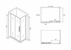 Фото Душевой уголок Abber Schwarzer Diamant AG30120BH-S90B 120x90