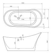 Изображение Акриловая ванна Abber AB9245 170x75 Акриловая ванна Abber AB9245 170x75 , изображение 5