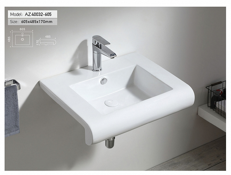 Раковина Azario AZ40032605 60 см , изображение 2