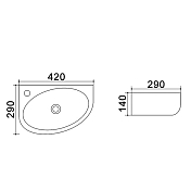 Изображение Раковина Azario AZ4519A L 40 см Раковина Azario AZ4519A L 40 см , изображение 2