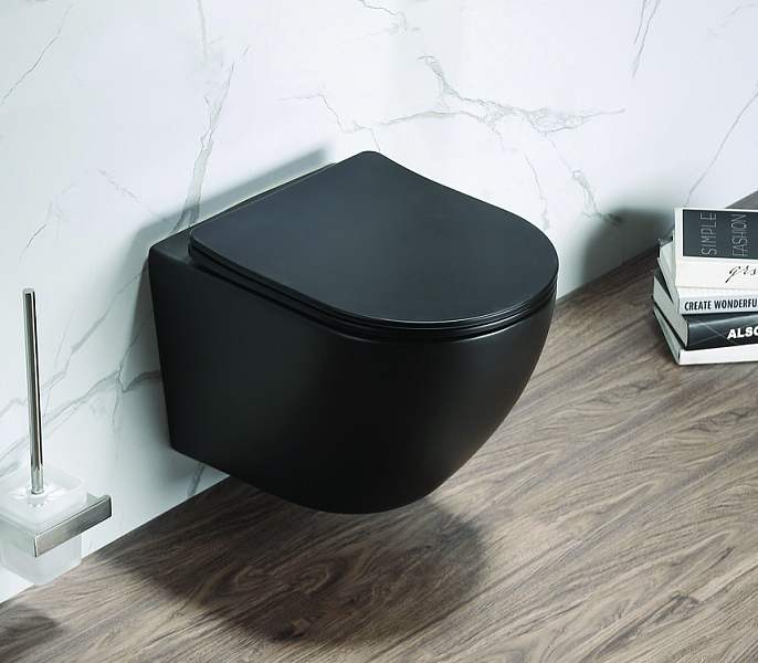 Унитаз подвесной Azario Grado AZ0046MBSP безободковый , изображение 2