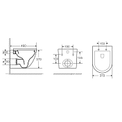 Изображение Унитаз подвесной Azario Grado AZ0046MBSP безободковый Унитаз подвесной Azario Grado AZ0046MBSP безободковый , изображение 3