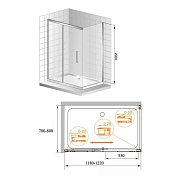 Изображение Душевой уголок Azario Alton AZNAC1131L1200 Душевой уголок Azario Alton AZNAC1131L1200 , изображение 3