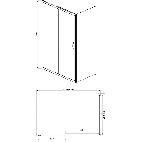 Душевой уголок Azario Milton AZND1131L1200 , изображение 3