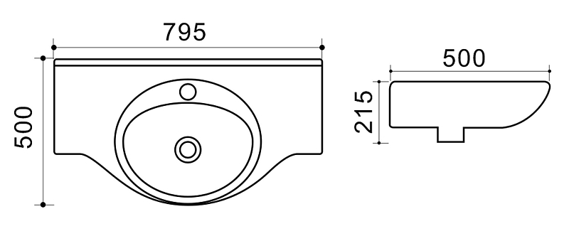 Раковина Azario TEO80 80 см , изображение 2