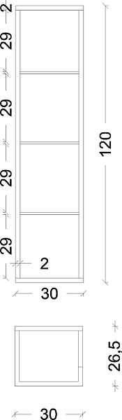 Шкаф-пенал Armadi Art Loft 30 белый открытый , изображение 6