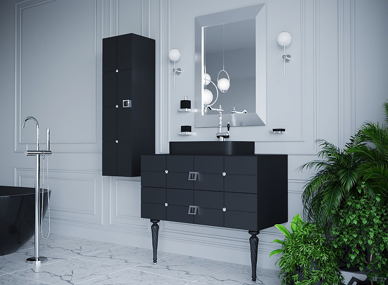 Шкаф-пенал Armadi Art Vallessi Avantgarde Piazza 35 черный, хром , изображение 5