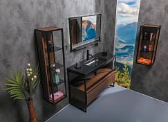 Шкаф Armadi Art Loft 30 дуб темный, черный открытый , изображение 4