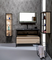 Фото Шкаф Armadi Art Loft 30 дуб светлый, черный открытый