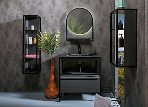 Фото Шкаф Armadi Art Loft 30 антрацит, черный открытый