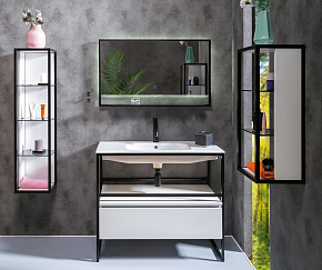 Фото Шкаф Armadi Art Loft 30 белый, черный открытый