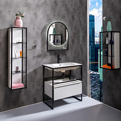 Фото Шкаф Armadi Art Loft 30 белый, черный открытый