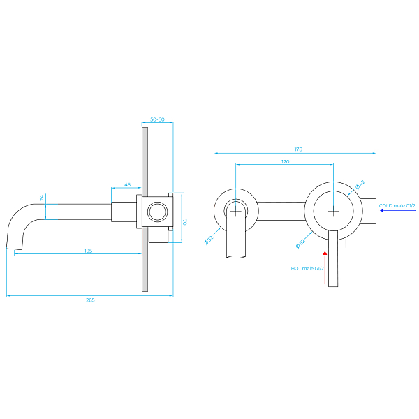 Смеситель RGW Shower Panels SP-47 с внутренней частью, для раковины , изображение 3