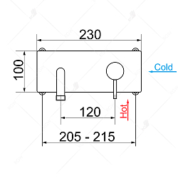 Фото Смеситель RGW Shower Panels SP-45-10B с внутренней частью, для раковины