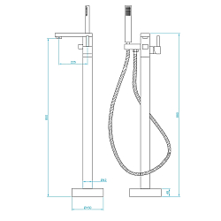 Фото Смеситель RGW Shower Panels SP-350 напольный, для ванны с душем