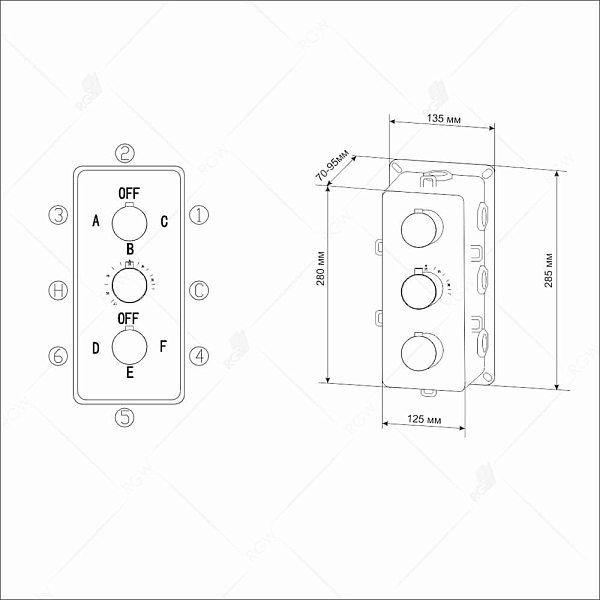Термостат RGW Shower Panels SP-41 21140541-31 для ванны с душем , изображение 3