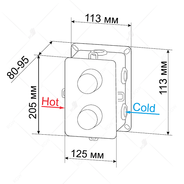 Термостат RGW Shower Panels SP-42 21140542-31 для ванны с душем , изображение 3