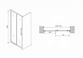 Фото Душевая дверь Abber Schwarzer Diamant AG30140H 140