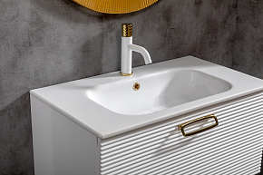 Фото Тумба под раковину Armadi Art Vallessi Avantgarde Linea 80 белая, золото