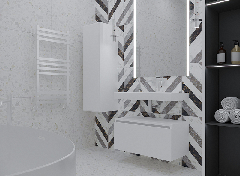 Тумба под раковину Armadi Art Flat 80 белая , изображение 2
