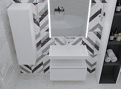 Тумба под раковину Armadi Art Flat 80 белая , изображение 3