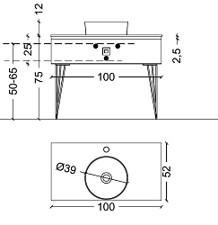 Фото Тумба под раковину Armadi Art Lucido 100 бронзированный коричневый