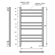 Полотенцесушитель электрический Point Вега П9 50x80 , изображение 3