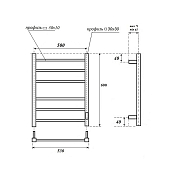 Полотенцесушитель электрический Point Меркурий П6 50x60 , изображение 3