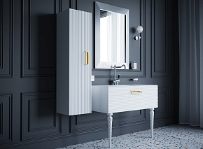 Фото Тумба под раковину Armadi Art Vallessi Avantgarde Linea 100 белая, золото