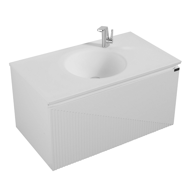 Тумба с раковиной Black&White Universe U918.900-2 90 белый , изображение 2