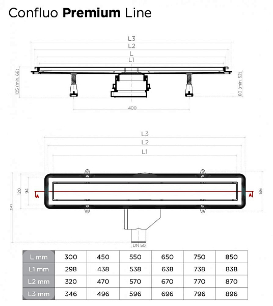 Душевой лоток Pestan Confluo Premium Line 13100117 75 см , изображение 8