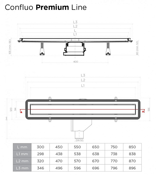 Душевой лоток Pestan Confluo Premium Line 13000284 75 см , изображение 10