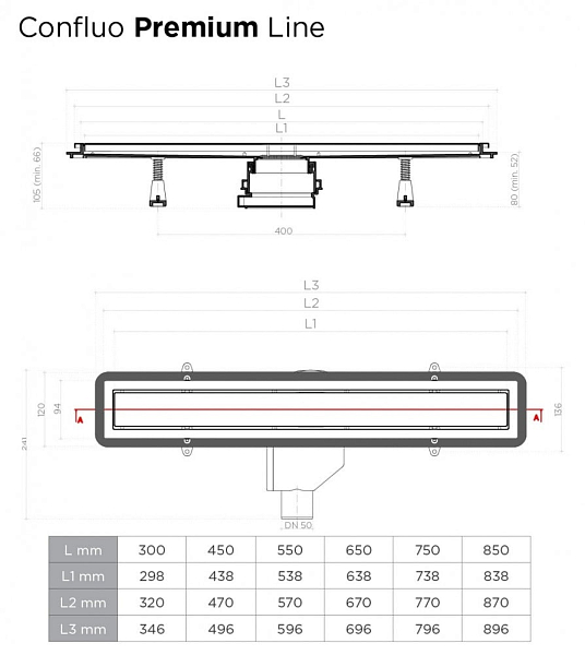 Душевой лоток Pestan Confluo Premium Line 13100121 55 см , изображение 12