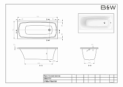 Изображение Акриловая ванна Black&White Swan SBA1757 170x75 Акриловая ванна Black&White Swan SBA1757 170x75 , изображение 6