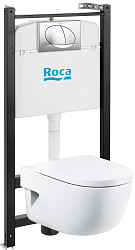 Фото Комплект Roca Meridian Pack 893104110 подвесной унитаз + инсталляция + кнопка + сиденье