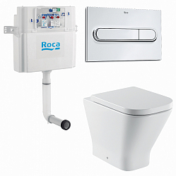 Фото Комплект Roca The Gap Pack 893109000 приставной унитаз + бачок + кнопка + сиденье