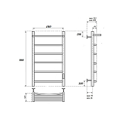 Полотенцесушитель электрический Point Афина П5 40x80 белый , изображение 5