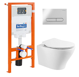 Фото Комплект BelBagno Acqua BB340CHR/BB2020SC/BB002-80/BB005-PR-CHROME кнопка хром глянец
