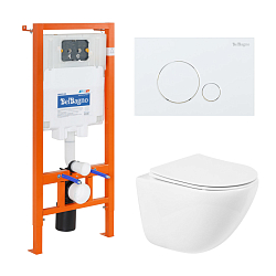 Фото Комплект BelBagno Amanda BB051CHR/BB051SC/BB002-80/BB014-SR-BIANCO кнопка смыва белая