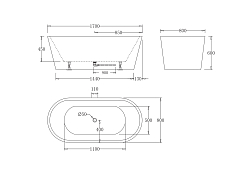 Изображение Акриловая ванна BelBagno BB71-1700-NERO-W0 170х80 Акриловая ванна BelBagno BB71-1700-NERO-W0 170х80 , изображение 3
